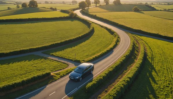 Conduite prudente sur les routes sinueuses de l'arrière-pays